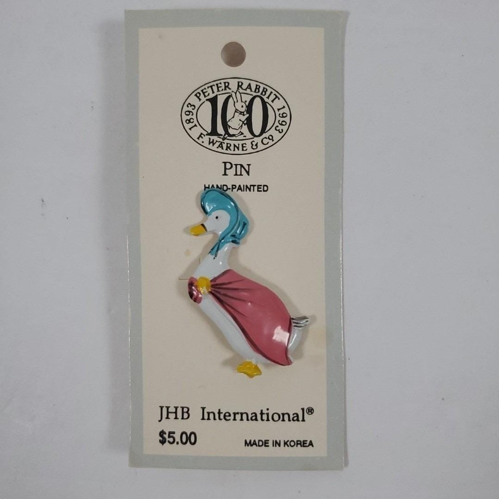 Beatrix Potter Jemima Puddle-Duck Lapel Pin JHB International Enamel Brooch
